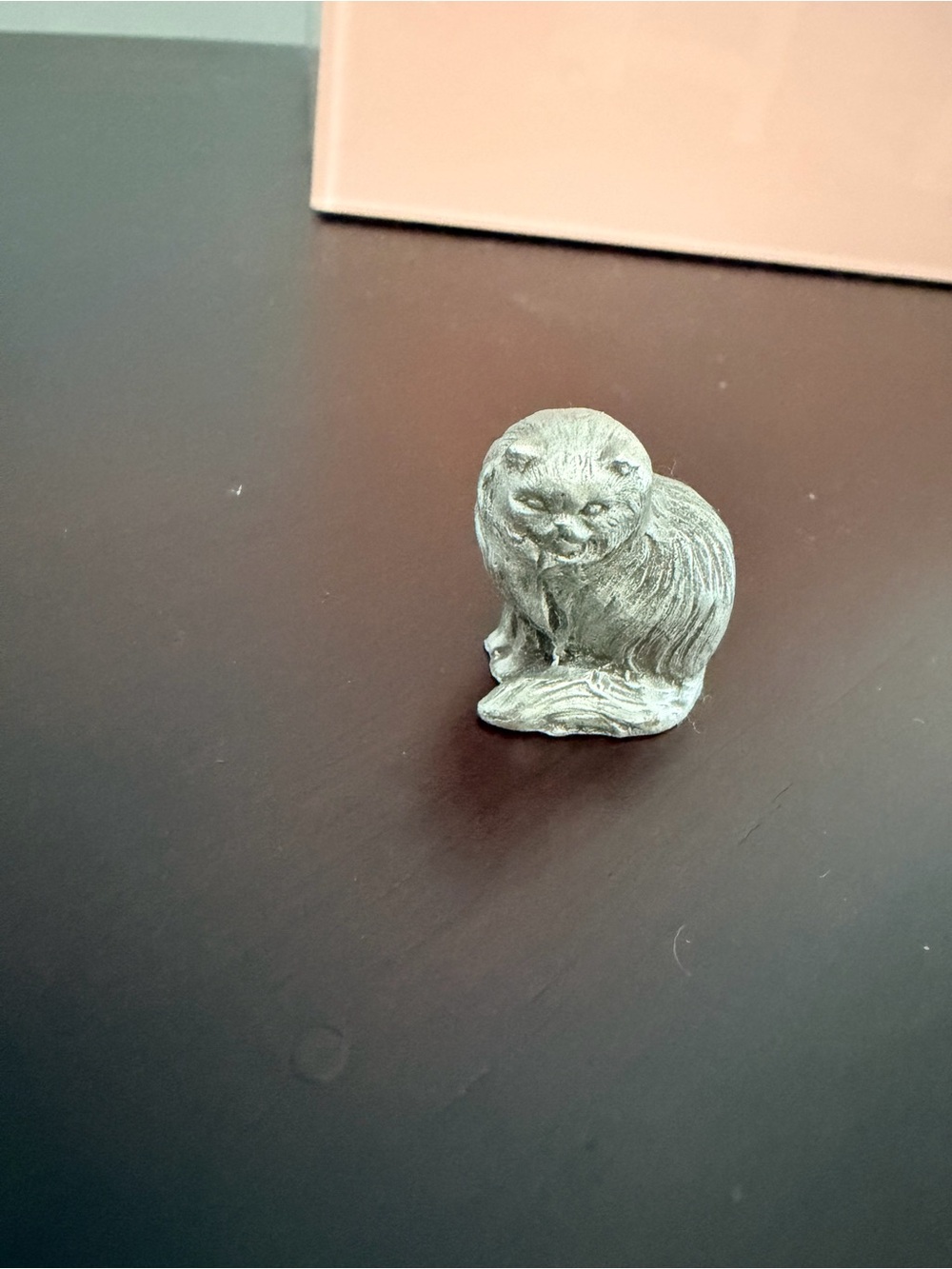 Pewter Gray Ceramic Cat Sculpture - Decorative Home Accent